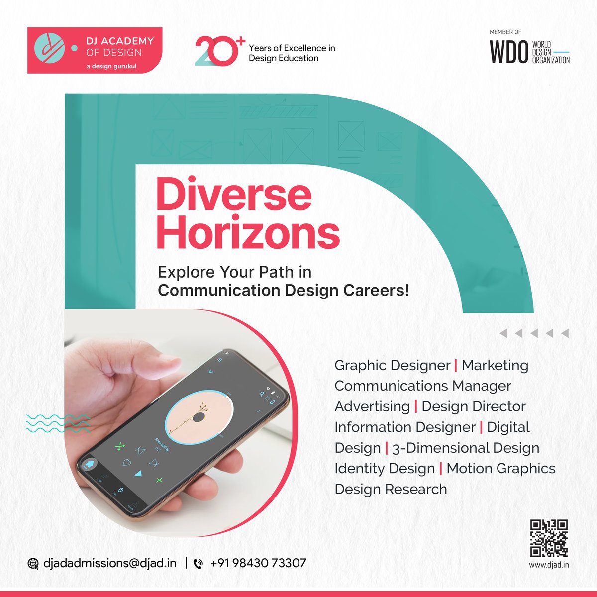 DJADdesign's tweet photo. Dive into a world of possibilities! From #GraphicDesigner to Design Director, the realm of #CommunicationDesign offers a myriad of career choices. Tailor your journey based on your passion. B. Des. Communication Design admissions are open!
https://t.co/pPNkl3UJfd
#DJAD https://t.co/UeNOygw7ye