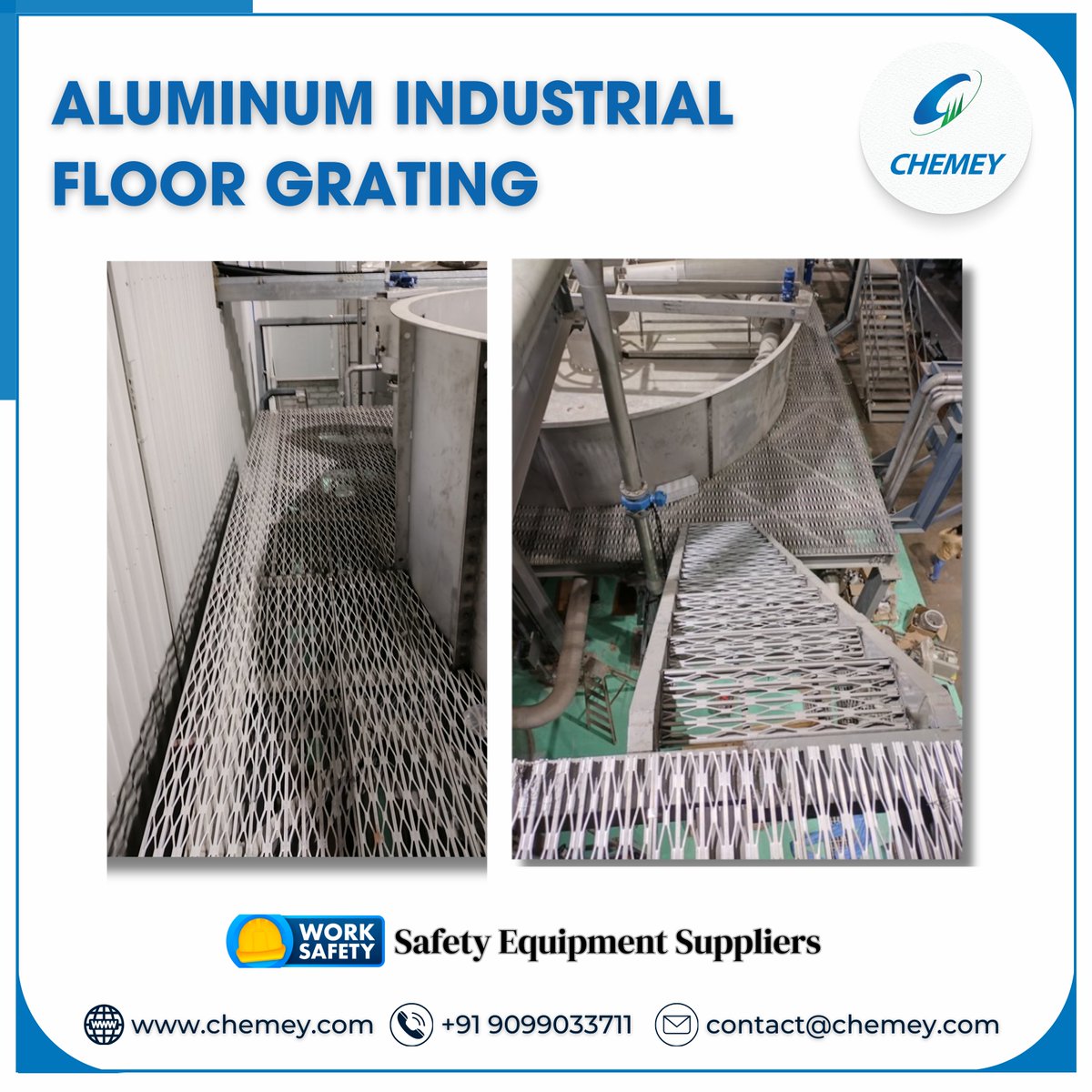 Chemeyindia's tweet photo. Experience safety redefined with #Chemey's #Aluminum #IndustrialFloorGrating!
🔗 Explore: https://t.co/ie1tLzsag6
📞 +91 9099033711
✉️ contact@chemey.com
#AluminumGratings #GratingSuppliers #IndustrialSafety #FloorGrating #workatheight #safetyatwork #safetyalways #safetyfirst https://t.co/qEBBekEC9o