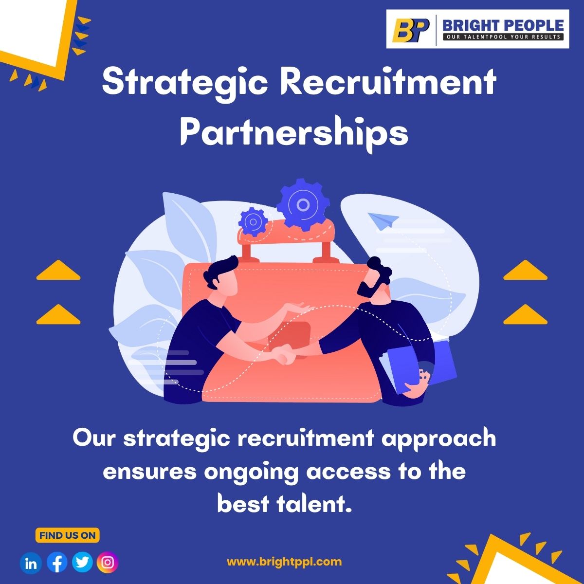Brightpeople5's tweet photo. Strategic Recruitment Partnerships - Our strategic recruitment approach ensures ongoing access to the best talent.🤗

"Elevate your workspace with exceptional talent."

Join hands with Brightpeople - your partner in recruitment excellence. https://t.co/RJItjeT7yC