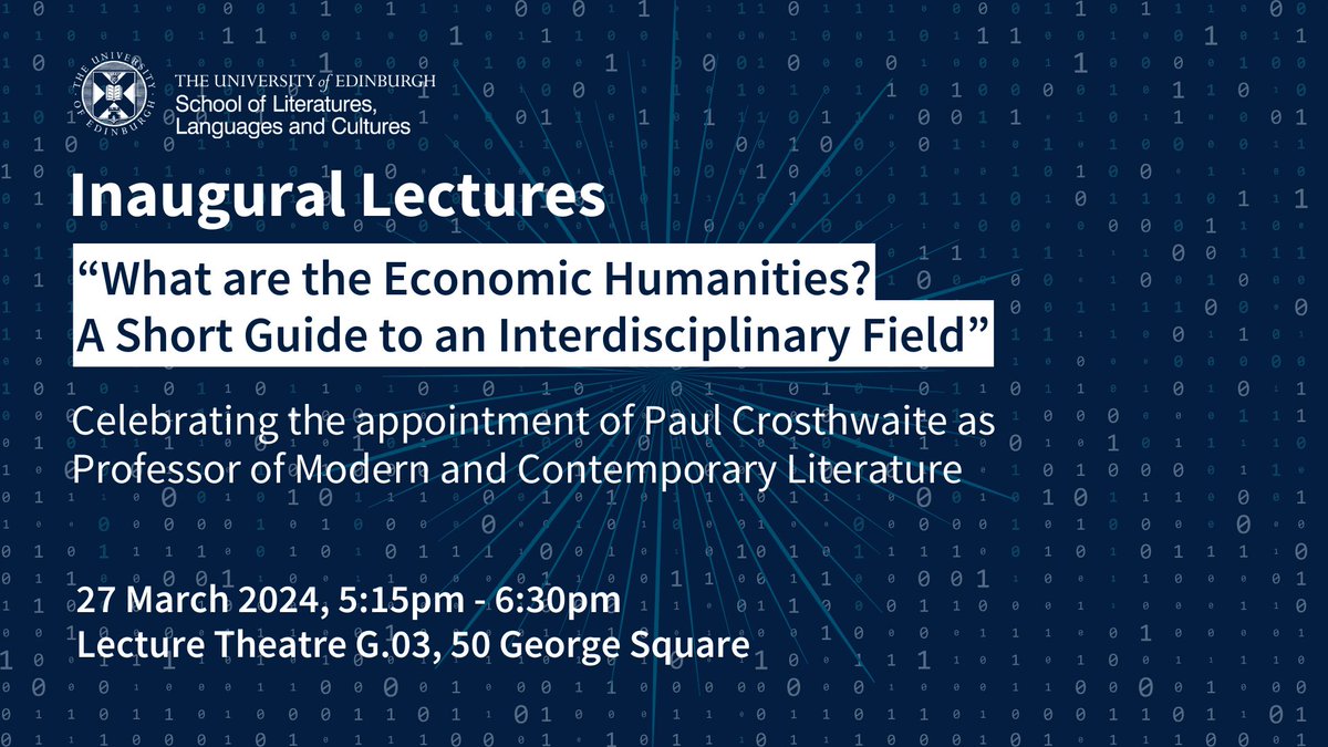 LLCatEdinburgh (@llcatedinburgh) on Twitter photo Join us in Edinburgh on Weds 27 March, 5pm, for a truly interdisciplinary lecture on the intersections between literature, culture, and economics.
Come and explore the #EconomicHumanities with <a href="/p_crosthwaite/">Paul Crosthwaite</a>. We'd bet good money it will be ace.
Free 🎟️ pcrosthwaite.eventbrite.co.uk/?aff=social Join us in Edinburgh on Weds 27 March, 5pm, for a truly interdisciplinary lecture on the intersections between literature, culture, and economics.
Come and explore the #EconomicHumanities with <a href="/p_crosthwaite/">Paul Crosthwaite</a>. We'd bet good money it will be ace.
Free 🎟️ pcrosthwaite.eventbrite.co.uk/?aff=social