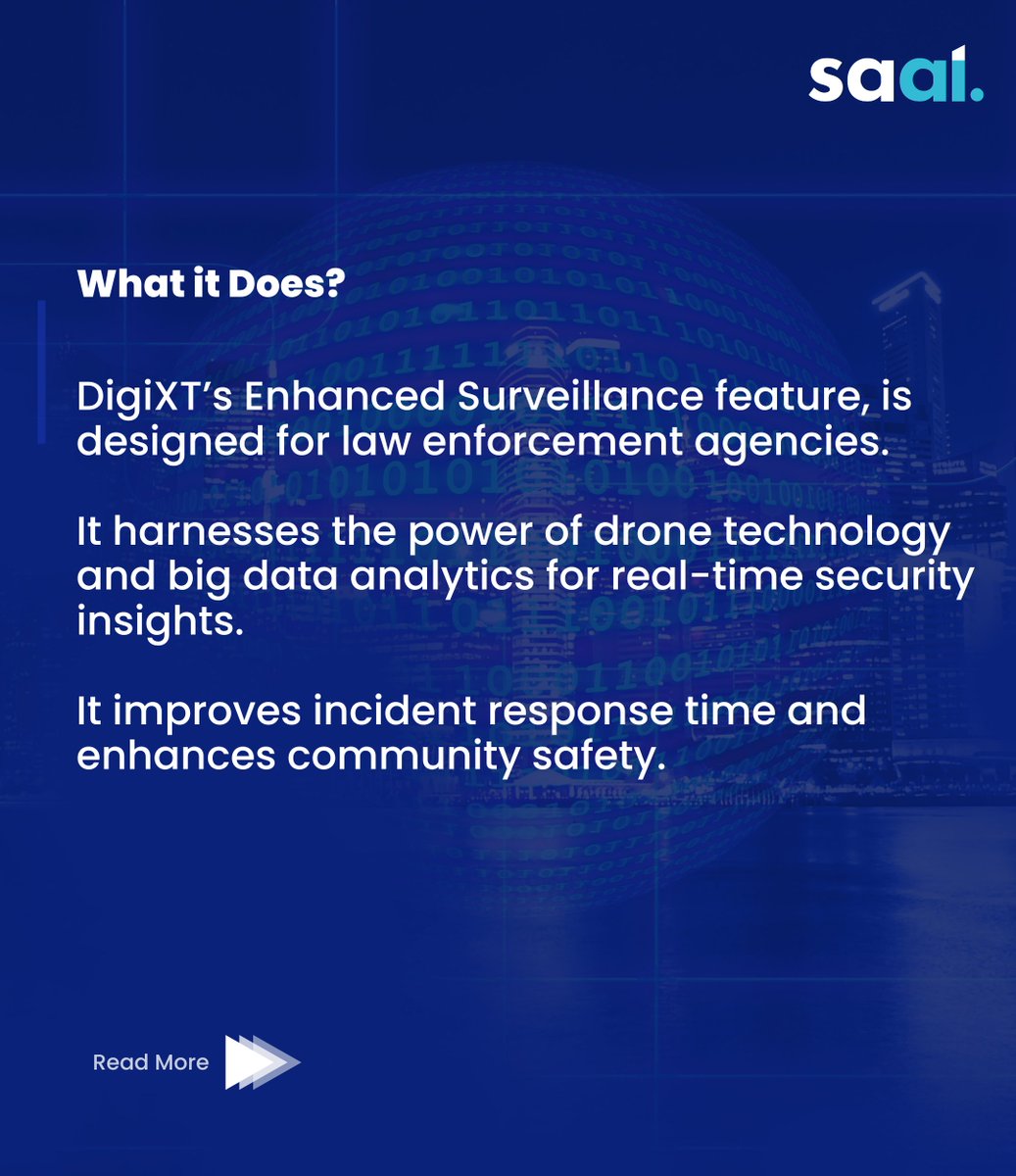 saalai_'s tweet image. Enhanced Surveillance, the latest addition to the AI and Big Data platform, DigiXT, is a tailored solution for #lawenforcement. It revolutionizes security protocols by combining drone technology with #bigdataanalytics.
For more information, please reach out to us at info@saal.ai.