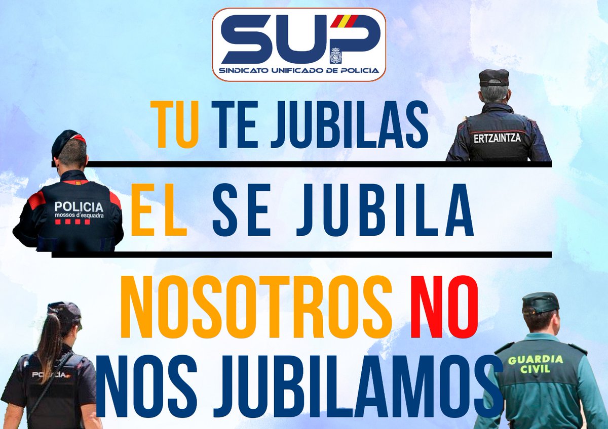 SUP_Canarias's tweet photo. 🗣Mañana vamos a decirle a @sanchezcastejon que la #PolicíaNacional y #GuardiaCivil somos policías de primera clase
Y por eso merecemos:
🎯#JubilacionDignaGCyPN 
🎯#ProfesiónDeRiesgo
Plena#EquiparaciónSalarial
💪#ManifestaciónPNyGC 16/03 todos a Madrid 12h Plaza España https://t.co/jAdP8Zqtj5