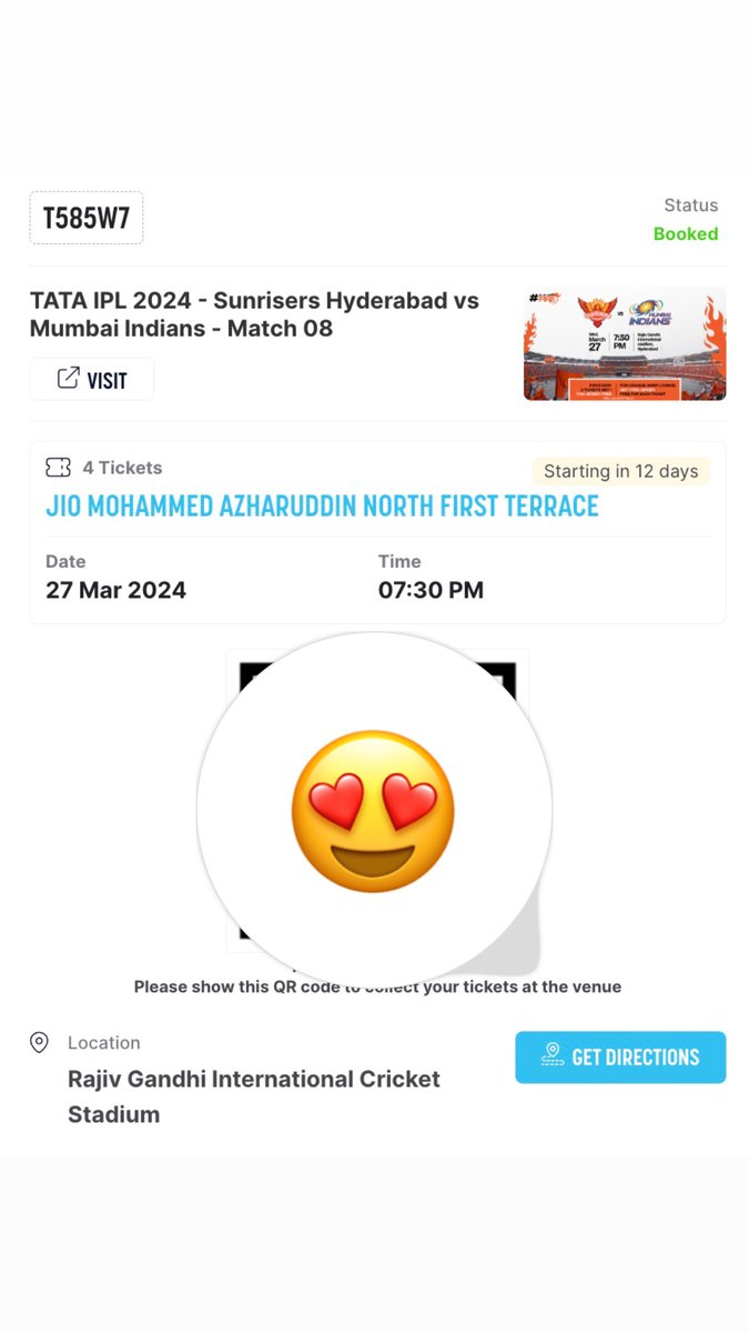 RahulAmradhi's tweet photo. Srh vs Mi 
7 tickets available 
dm to buy
#srh #srhvsmi https://t.co/wgLwI2oIwP