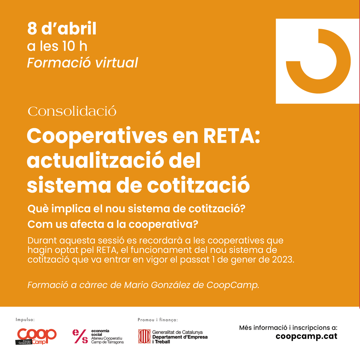 ateneucoopcamp's tweet photo. Què implica el nou sistema de cotització❓ Com us afecta a la cooperativa❓ En aquesta sessió resoldrem tots els dubtes❗️ 

Us podeu inscriure a l'enllaç 👇
https://t.co/uMWQ3tubmg

A càrrec del Mario González @milmanscoop https://t.co/Hv3nEagMVq