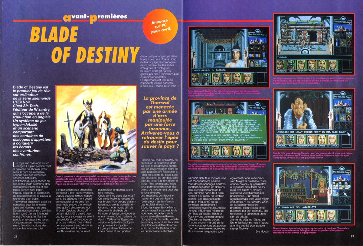 AllmightoFranky's tweet photo. On termine pour aujourd'hui avec #BladeofDestiny sur #PC et les très sympathiques #Prehistorik2 pour #PC et #Amiga, et #ChuckRock2 sur #Amiga!! A demain pour la suite du mag!! 5/5 https://t.co/gkL3WwENTJ