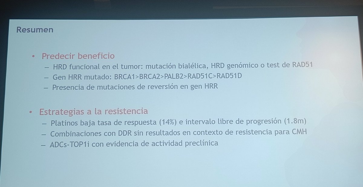 ¿Cómo abordamos la resistencia a inhibidores de PARP en #cáncerdemama BRCA? Seguimos aprendiendo sobre opciones terapéuticas dirigidas en #cáncer de mama hereditario con esta ponencia de la Dra. @vserra_elizalde de @VHIO #JornadaCMH24 @_SOLTI @_SEOM