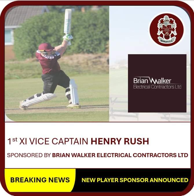 morleycricket's tweet photo. What's that? It's another player sponsor announcement...

1st XI Batter and VC Henry Rush is again kindly sponsored by Brian Walker Electrical Contractors Ltd. Thank you for your continued support. https://t.co/BCTTJrck1j