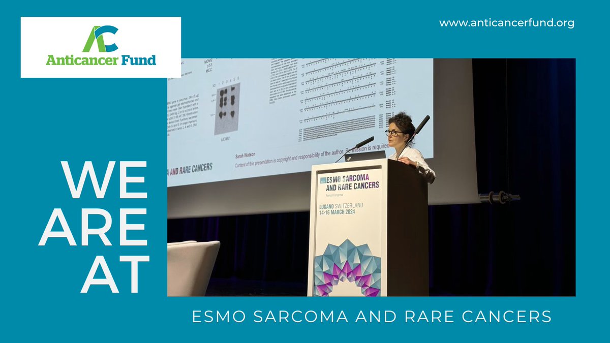 We are at the ESMO sarcoma and rare cancers Annual Congress. ✅#rarecancers is a priority focus in our research programs, because more treatments are urgently needed. ✅#sarcomas are difficult cancers to understand and to treat, so more funding is necessary. #anticancerfund