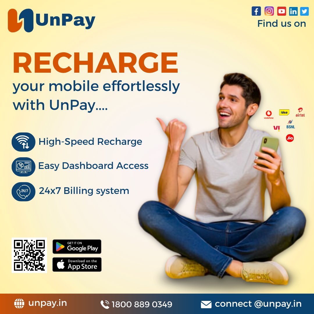 UnPay_official's tweet photo. Recharge your mobile effortlessly with UnPay

Call Us: 1800 889 0349
Visit Our Website: https://t.co/P7unYCHFKw

#unpay #recharge #BusinessBanking #commissions #merchant #fintech #DTH #payout #MicroATM #billpayments #npci #bbps #Aeps #business #ruralliving https://t.co/Ikr73NOjQQ
