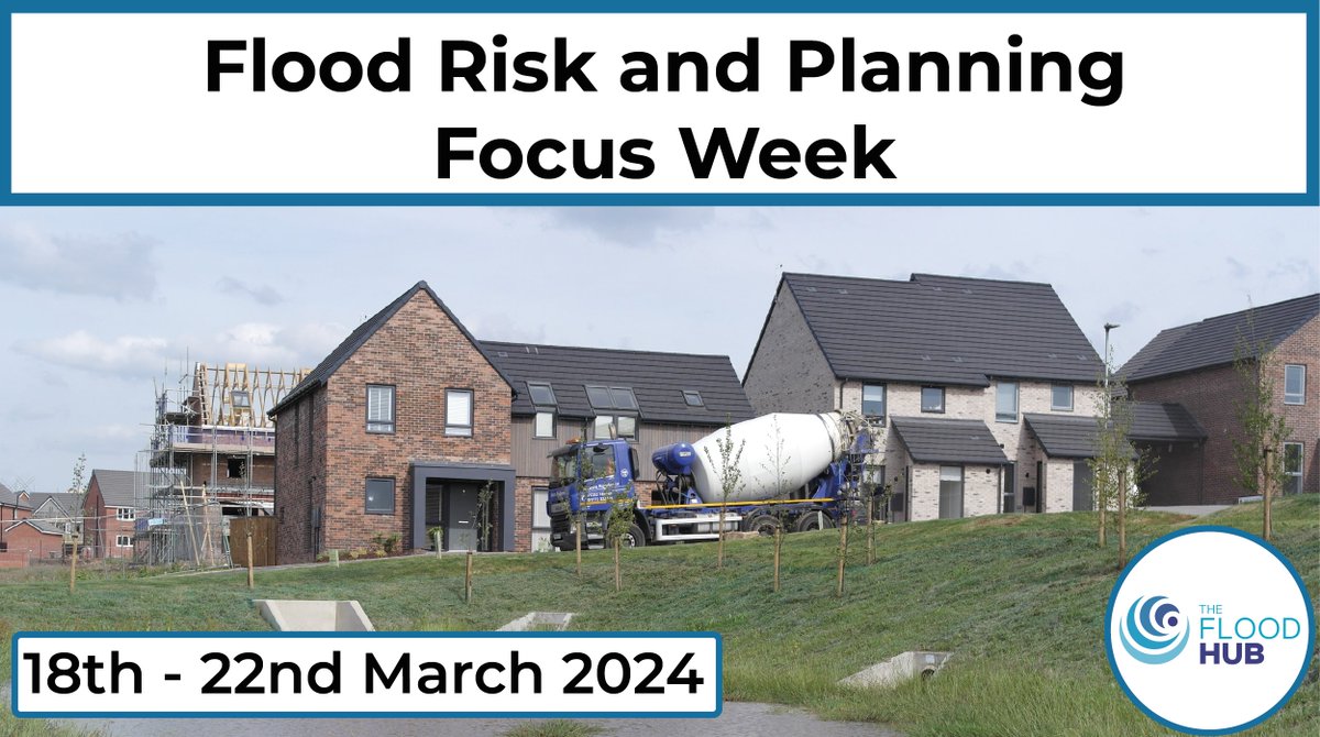 From Monday 18th – Friday 22nd March, @TheFloodHub are hosting their 'Flood Risk and Planning Focus Week'💧. 🔔Turn on notifications & follow their posts for a brief introduction to the planning system and how #flood risk is considered💧🏡.