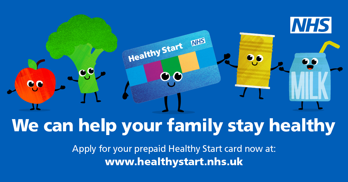 The Healthy Start scheme can help give your children a great start in life, with help towards the cost of: 🍎 Fruit 🥦 Vegetables 🥫 Pulses 🥛 Milk To find out if you're eligible, visit: healthystart.nhs.uk