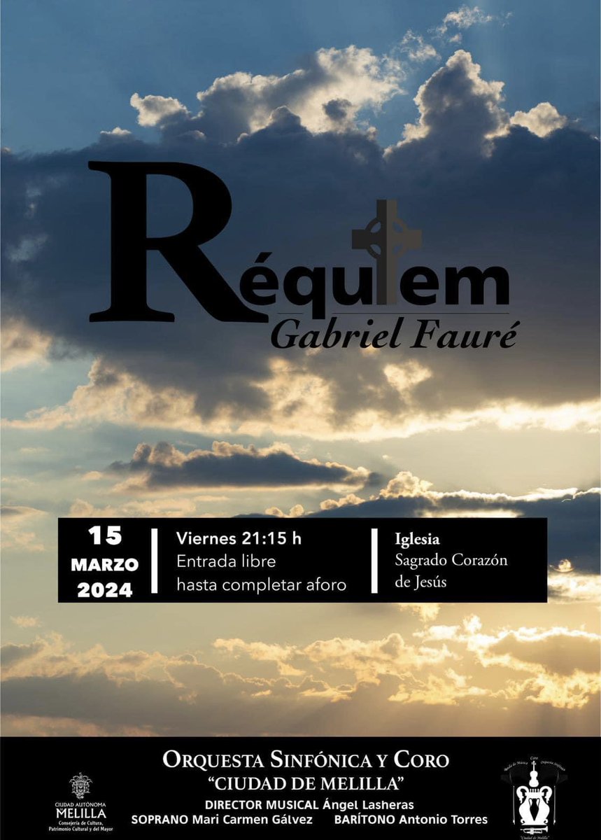 ATorresbaritono's tweet photo. Hoy canto el precioso Réquiem, de Fauré en la bella ciudad de #Melilla.
#antoniotorres #barítono #baritone #luzamorycalma #operalife #singerlife #opera #BaritoneStyle #malagueño #malagueñosiempre https://t.co/joPZZxbxxd