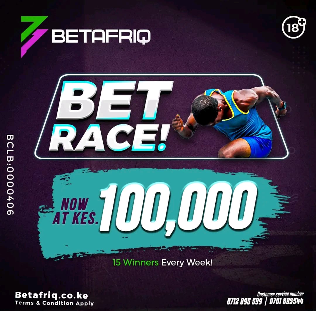 🚨 𝐊𝐢𝐤𝐚𝐩𝐮 𝐊𝐢𝐛𝐨𝐧𝐠𝐞𝐳𝐰𝐞!! 🤩
📲 cutt.ly/hw1GIgKB
#BetRace imebongezwa wakuu!🫰Mtara ni ule ule, but CASHPRIZES ni kemkem!! 🤑
- Each BetSlip Iko na 𝐌𝐔𝐋𝐓𝐈𝐁𝐄𝐓 ya games tatu odds 1.5 (each) and above, inaingia kwa leaderbord pap! 👏
- Minimum amount ni 50