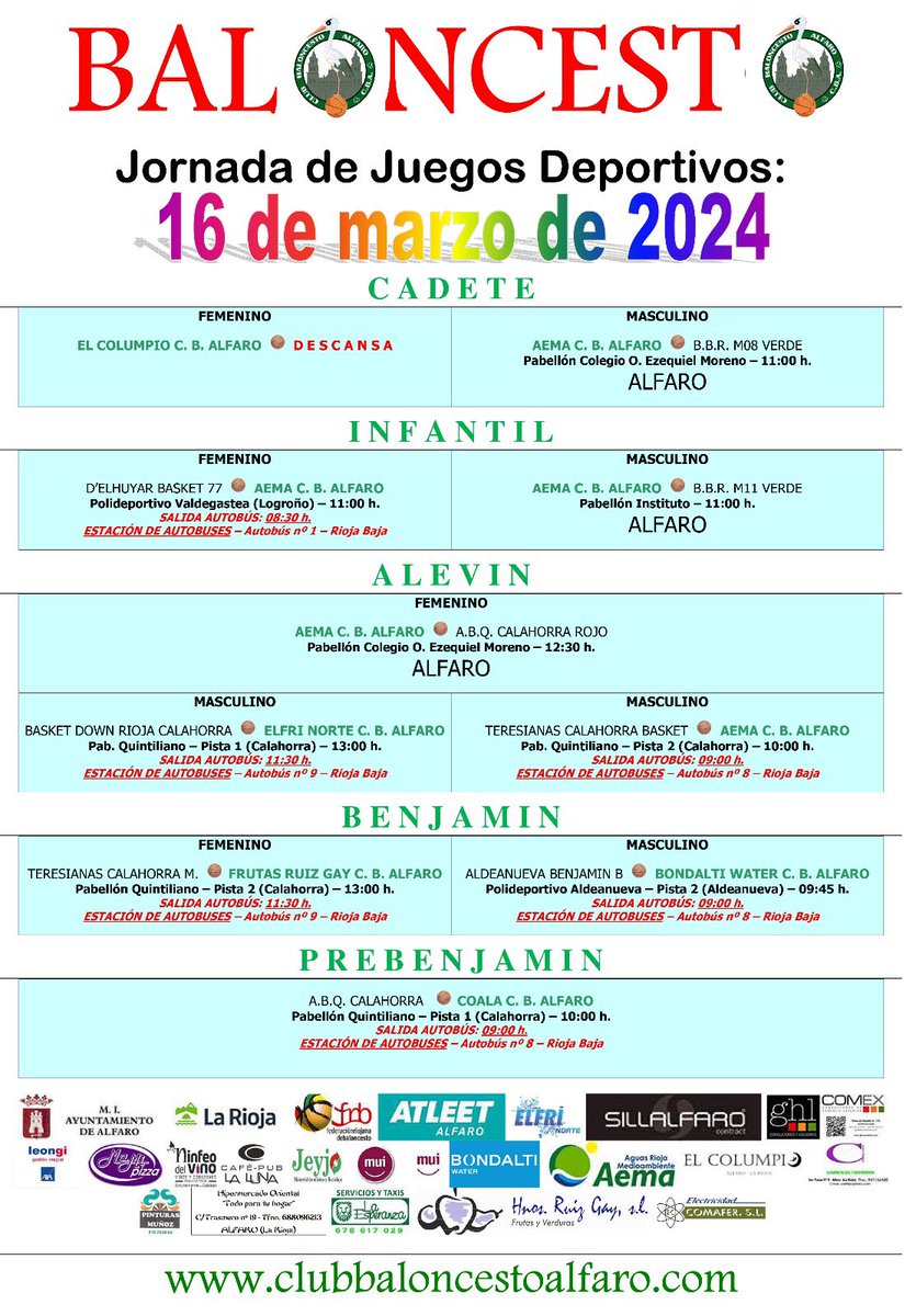 La jornada de nuestros equipos base
