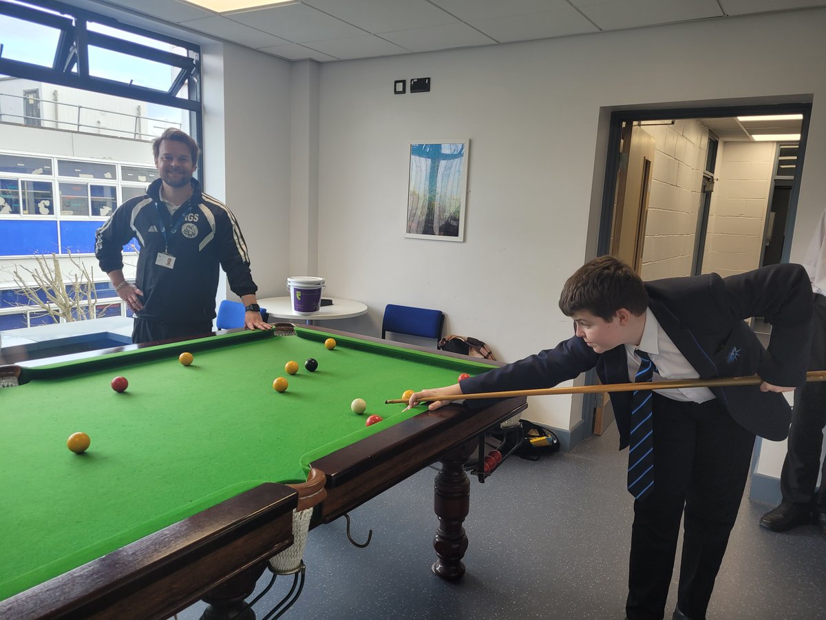 As part of the fundraising events in aid of  #eikon , the students have a chance to challenge at teacher at Pool. All money raised from the event goes to Eikon. Currently the teachers are leading the students 6-2
📷
#inspired2achieve #SecondarySchool #community #FullbrookFamily