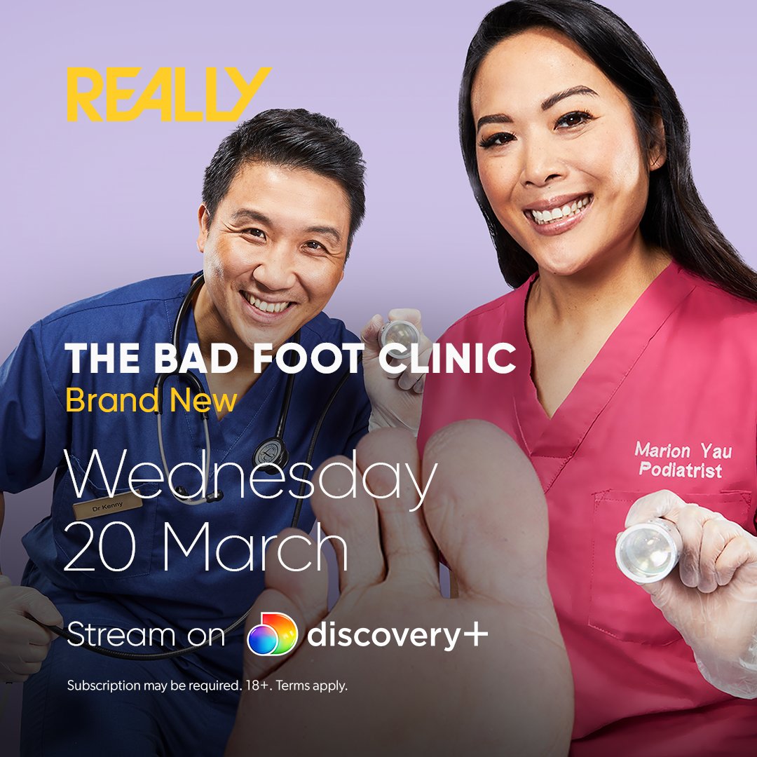 The Bad Foot Clinic starts on March 20 at 9pm on @reallychannel, and on @discoveryplusUK. Join Marion and Dr Kenny as they help the nation's feet! #podiatry #footproblems #feet