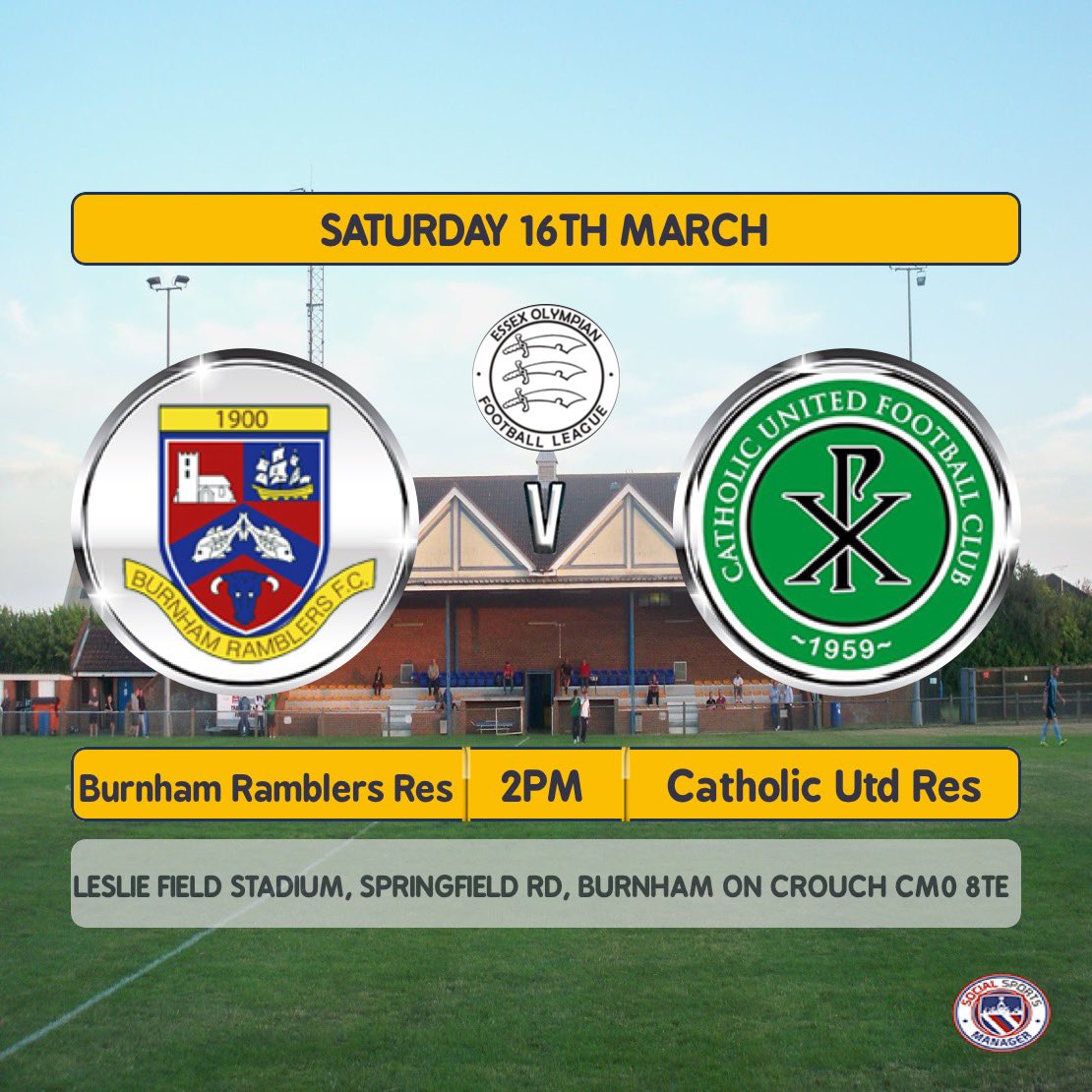 The Reserves are at home this Saturday, 2pm KO v <a href="/CatholicUtdFC/">Catholic United FC</a> Reds Bar and Kitchen will be open for refreshments 🍻☕️🍔.  Come down and support the lads.