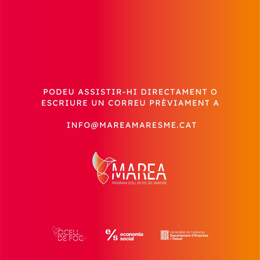 FundaHospital's tweet photo. La setmana que ve tens dues grans ocasions perquè t'expliquem tot el que des de #MareaMaresme podem fer per tu. T'esperem dilluns i dijous a la Fundació.

🧠 Guanya benestar emocional i desenvolupament personal 
📌 Accedeix a noves possibilitats formatives i laborals https://t.co/h7Keg5qGeh