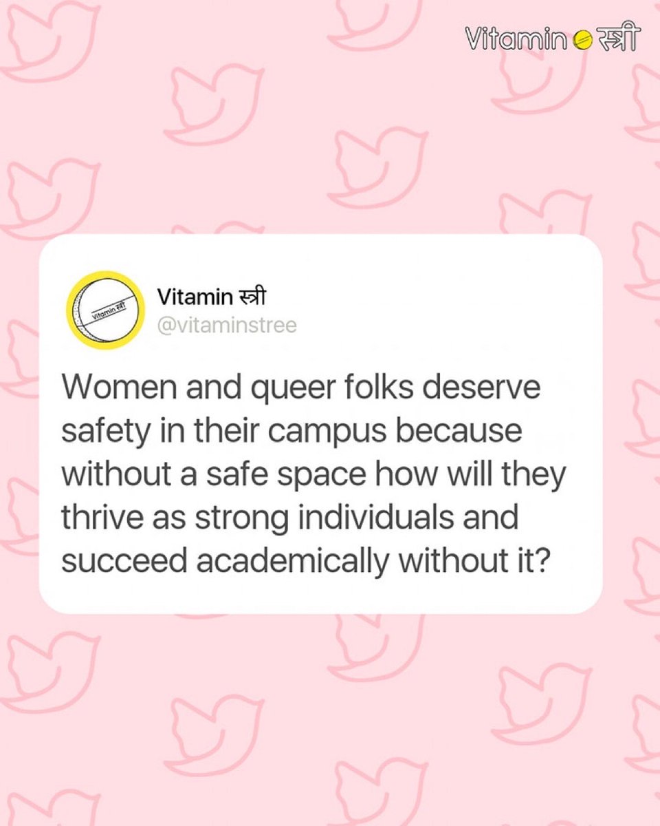 #repost #FeministFridays

Do you think that college campuses must be safe, inclusive & self-affirming (SISA) for all students? How can you build a #SISASpace in your campus spaces? Let us know in the comments below!

#SISASpaces #University #CollegeCampus #DelhiUniversity #Safety