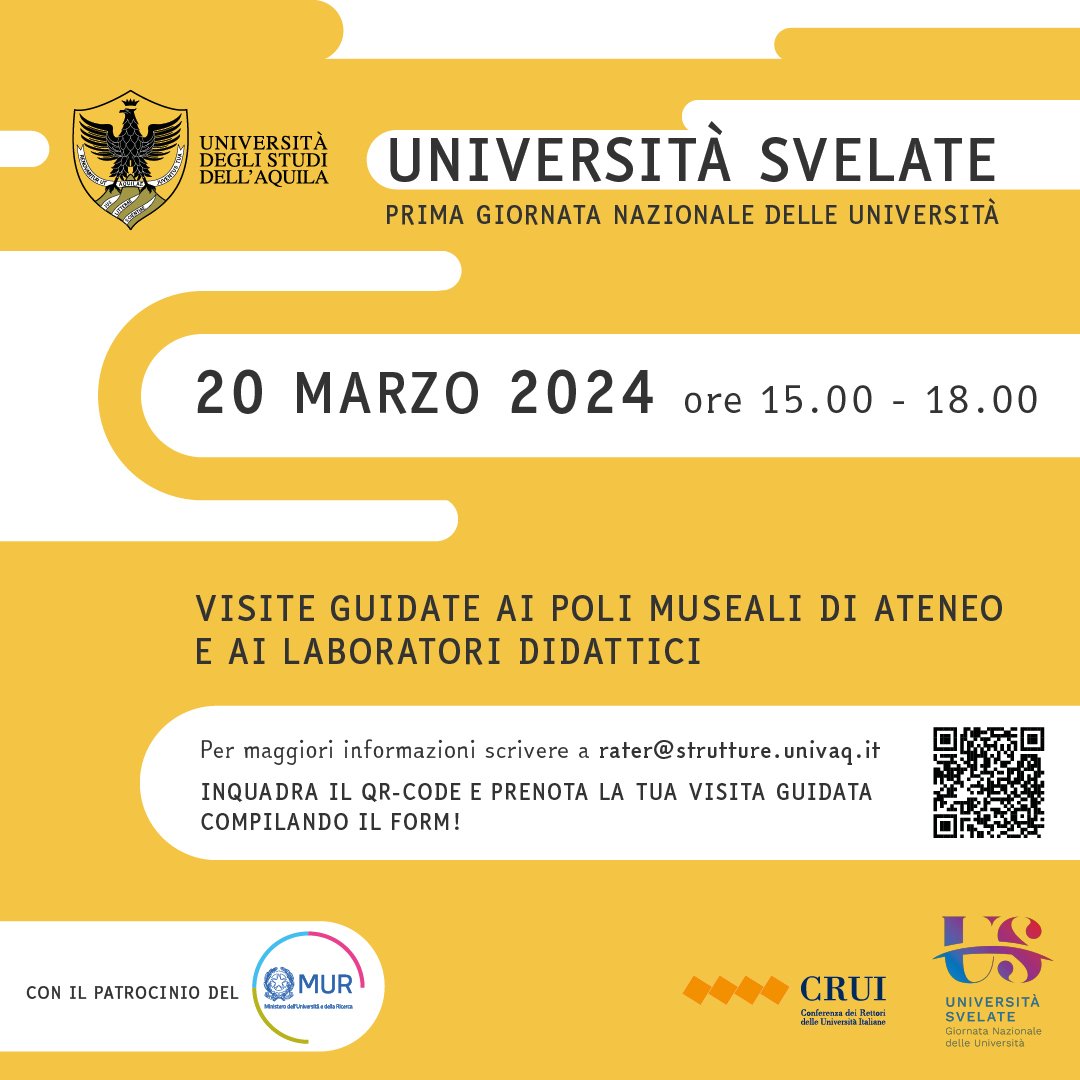 𝗨𝗻𝗶𝘃𝗲𝗿𝘀𝗶𝘁𝗮̀ 𝘀𝘃𝗲𝗹𝗮𝘁𝗲. 𝗨𝗻𝗶𝘃𝗔𝗤 𝗮𝗽𝗿𝗲 𝗹𝗲 𝗽𝗼𝗿𝘁𝗲 𝗮𝗹𝗹𝗮 𝗰𝗶𝘁𝘁𝗮𝗱𝗶𝗻𝗮𝗻𝘇𝗮. Per la prima 𝗚𝗶𝗼𝗿𝗻𝗮𝘁𝗮 𝗡𝗮𝘇𝗶𝗼𝗻𝗮𝗹𝗲 𝗱𝗲𝗹𝗹𝗲 𝗨𝗻𝗶𝘃𝗲𝗿𝘀𝗶𝘁𝗮̀ 𝗶𝘁𝗮𝗹𝗶𝗮𝗻𝗲. Scopri di più! #20marzo #univaq #crui univaq.it/news_home.php?…