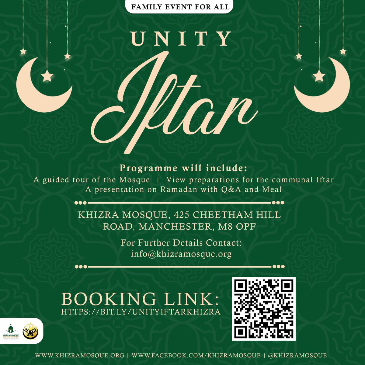 Ever visited a Mosque? Do you know about Ramadan, the month of fasting?If you would like to know more about any of these topics, please join us for our annual #UnityIftar

Register your interest by filling out the form using the following link:

forms.office.com/e/QTmJg3GD0P

#Ramadan