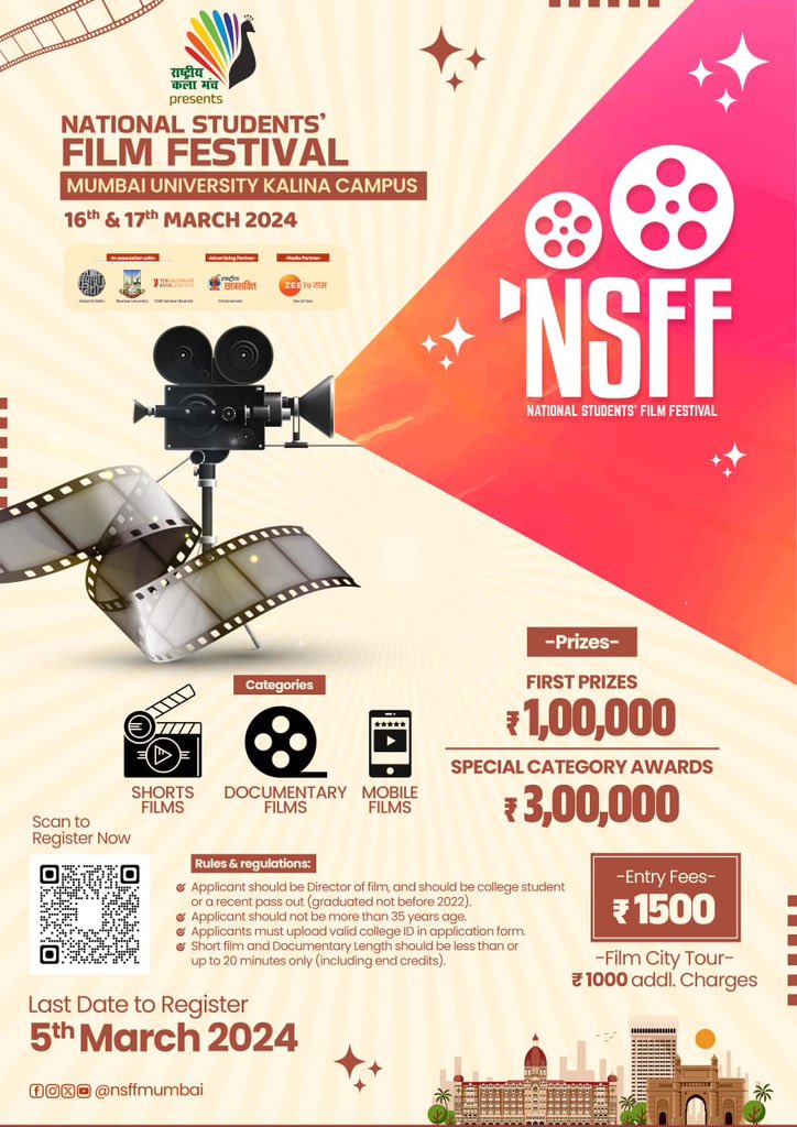 Rashtriya Kala Manch is organising a National Level Short film festival in Mumbai for student filmmakers. This Film Festival not only screens short films but also provides the guidance to the future generations of the filmmaking industry. I wish you all a good luck especially to…