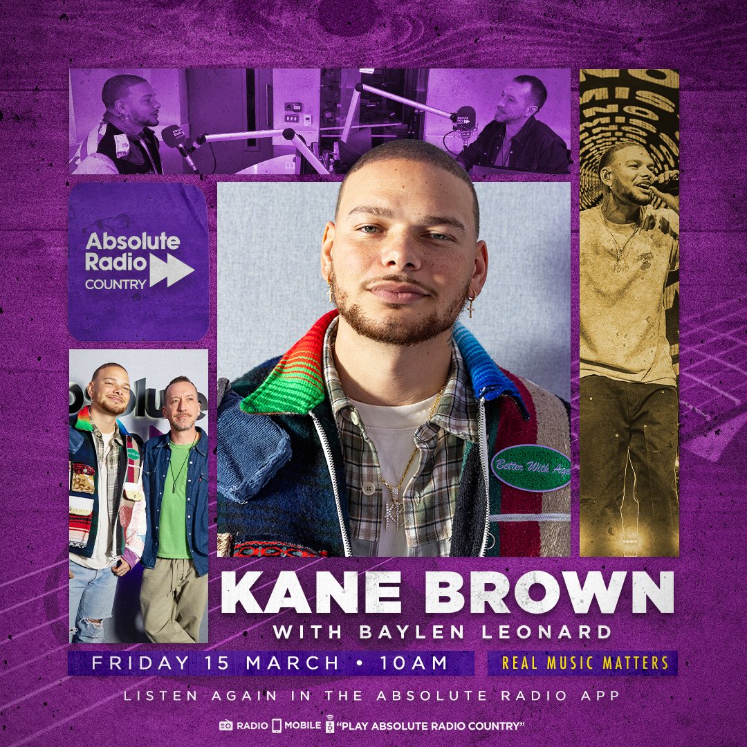 The one and only @KaneBrown joins @HeyBaylen this morning from 10am. They'll be talking all about headlining @C2CFestival, his current single 'I Can Feel It' and what he likes about being in the UK. Listen or catch-up: 👉bit.ly/AbsoluteRadioC…