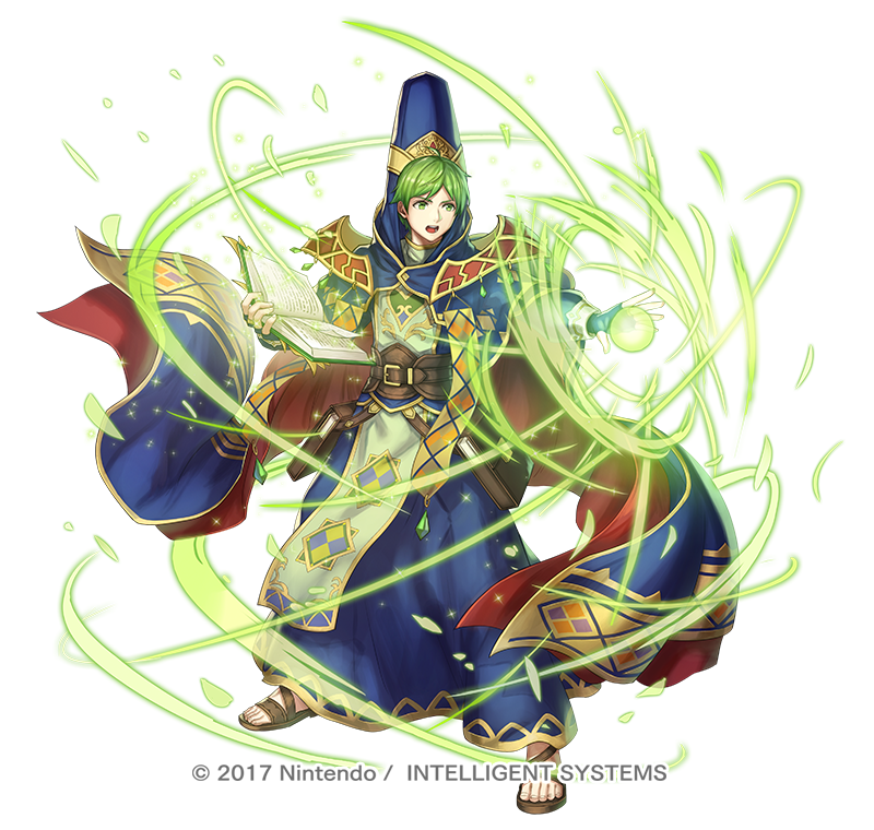 「『ファイアーエムブレム ヒーローズ』にて開花英雄「風の司祭 マリク」のイラストを」|あんべよしろう/Yoshiro Ambeのイラスト