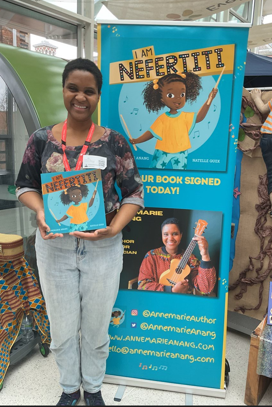 Pupils loved listening to I am Nefertiti read by <a href="/AnnemarieAnang/">Annemarie Anang ‘DANCE JUST LIKE SO!’ out now!</a> as part of our Festival of Books.  She shared her wonderful debut book and played brilliant music with the children.