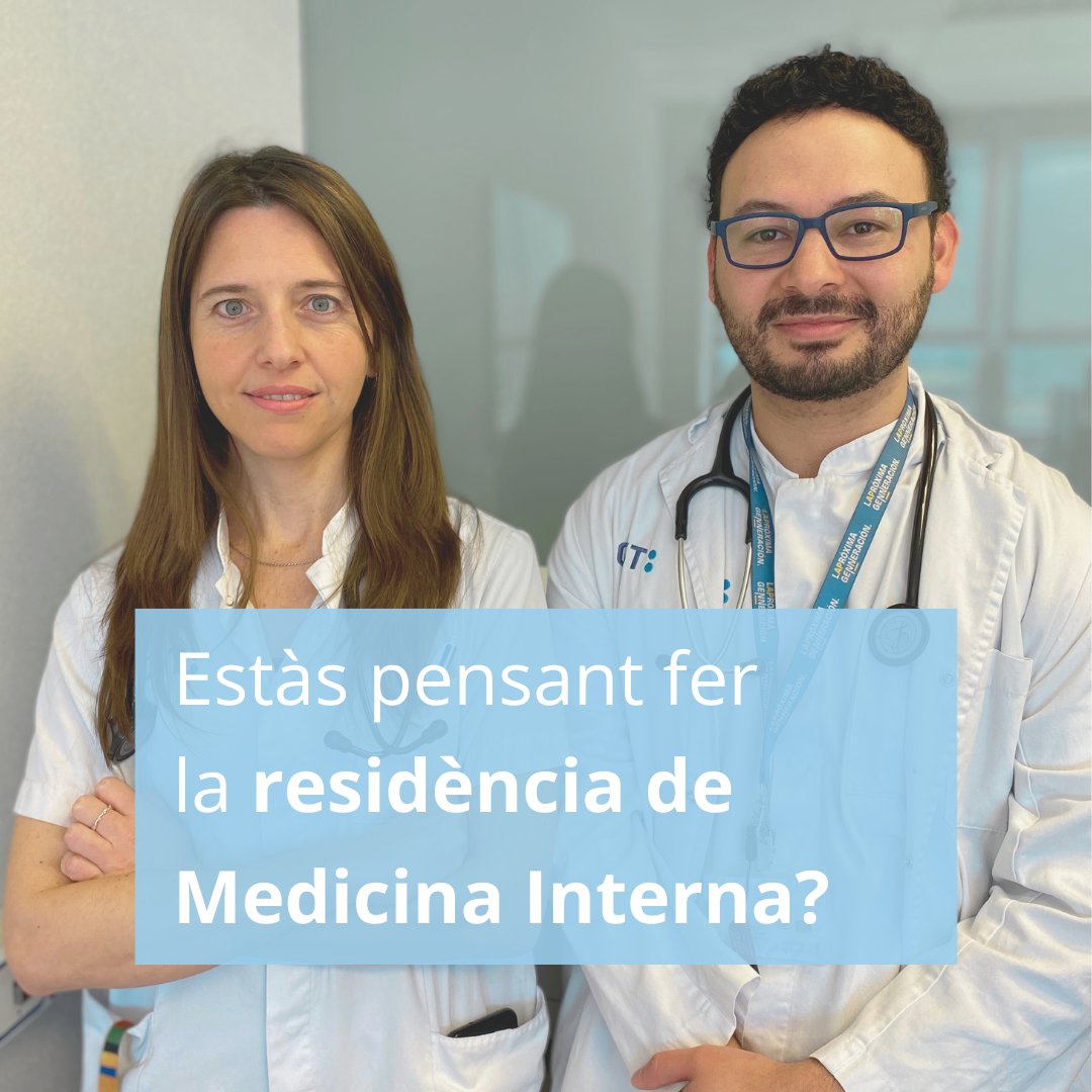CSTerrassa's tweet photo. 👋🏽Si ets resident i estàs pensant a especialitzar-te en #MedicinaInterna, coneix-nos i fes la residència amb nosaltres❗️
 
🩺Roberta Causa i Faunier Ríos, R2 i R3 de Medicina Interna, us expliquen les característiques de l'especialitat 👇🏽

📹https://t.co/FEZ74IZgKE https://t.co/wLyaRyPB4K