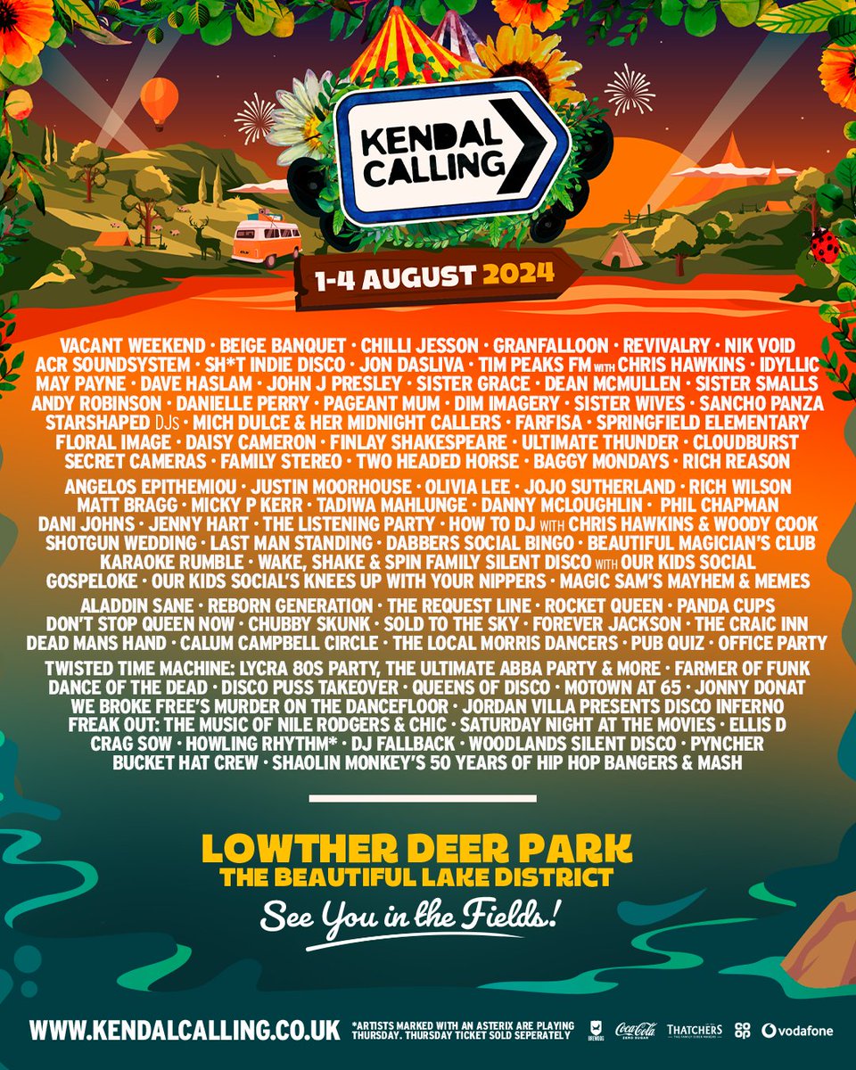 Secret Cameras (@secret_cameras) on Twitter photo Kendal is calling again!
Super thrilled to announce that we'll head North to join the incredible lineup of the <a href="/KendalCalling/">Kendal Calling 🦌</a> Festival this August! 📷 📷
Grab your tix for this gem of the Lake District, Surrender to the Process and answer the call! 😎 Kendal is calling again!
Super thrilled to announce that we'll head North to join the incredible lineup of the <a href="/KendalCalling/">Kendal Calling 🦌</a> Festival this August! 📷 📷
Grab your tix for this gem of the Lake District, Surrender to the Process and answer the call! 😎