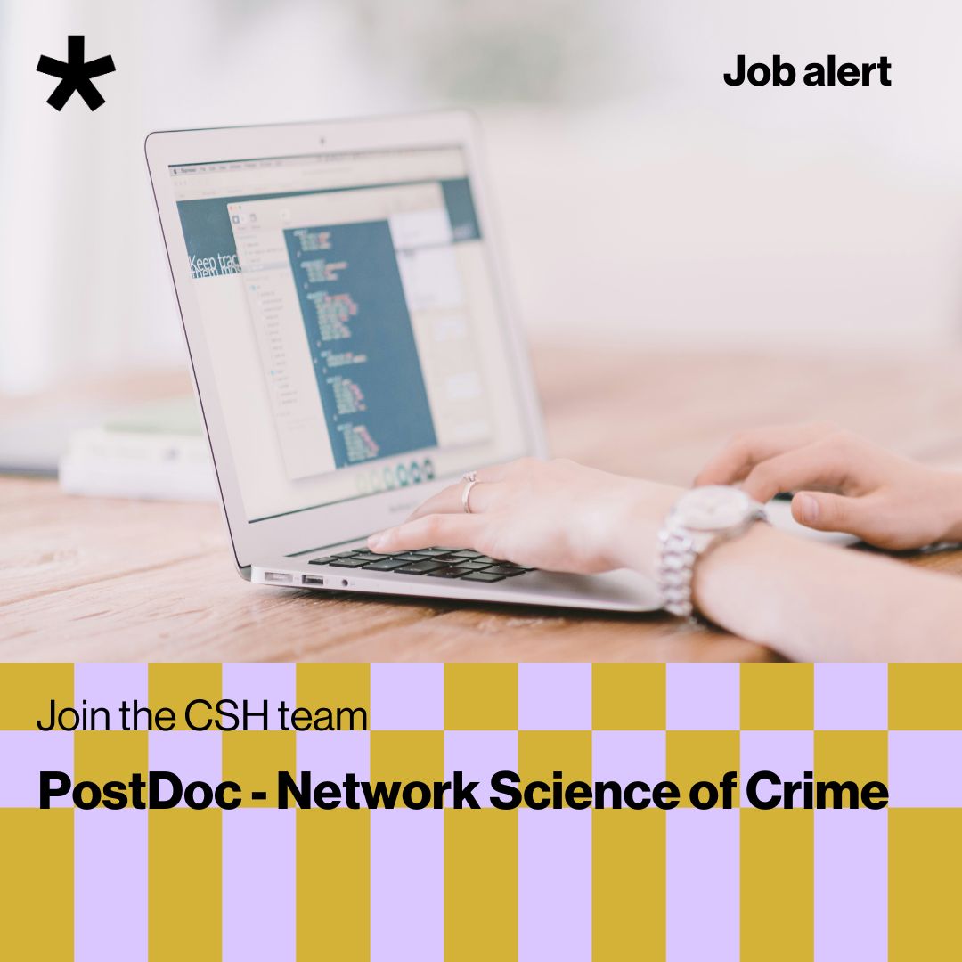 Interested in conducting research in the area of network science of crime? The Complexity Science Hub is looking for a postdoc researcher to join our team. Learn more ➡️ bit.ly/3TlZeOm #openposition #hiring #jobalert #postdoc