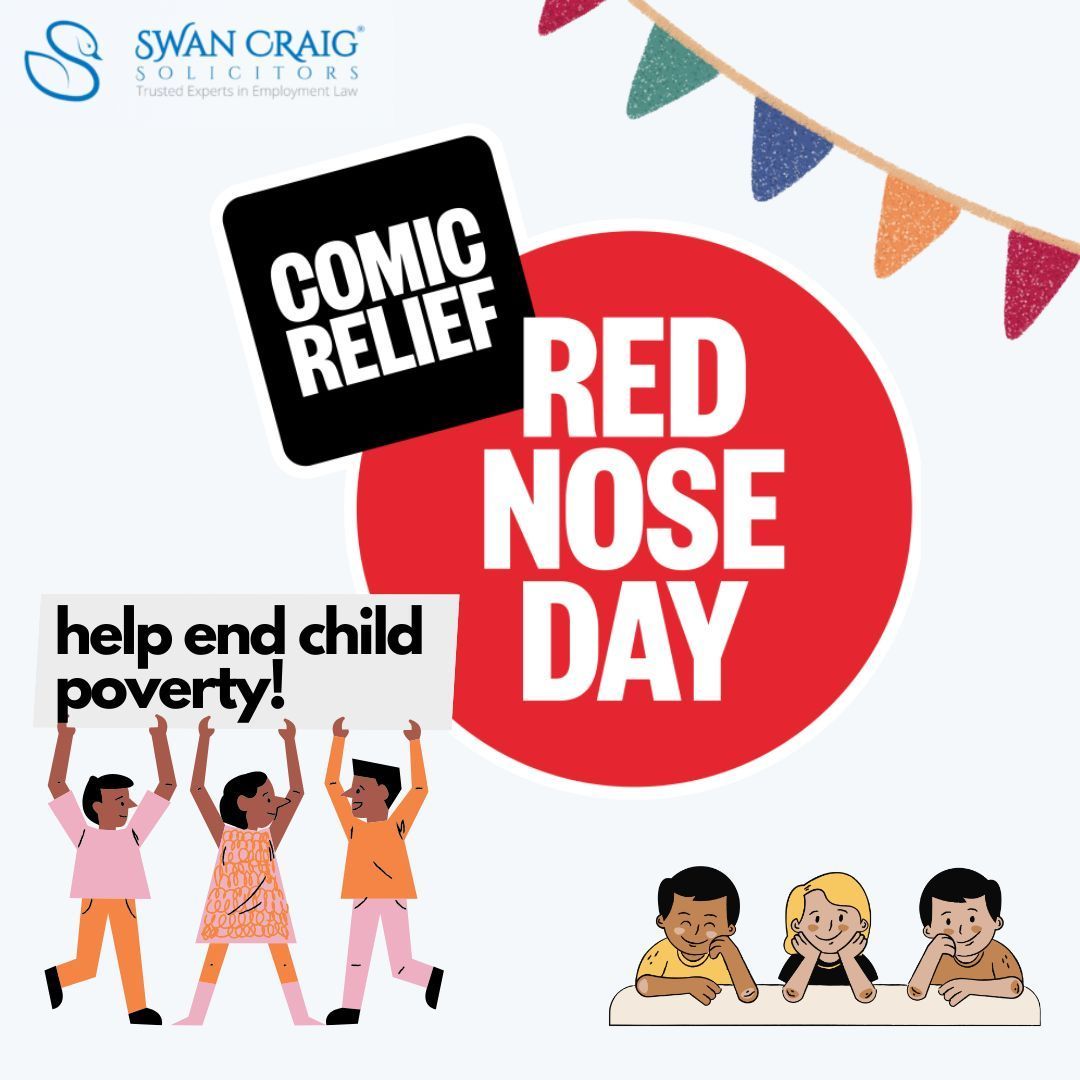Join us in putting a smile on faces this Red Nose Day! 🔴 Together, let's make a difference and support those in need to help end child poverty. 

Get invlolved here: comicrelief.com/homepage/  

#RedNoseDay #MakeADifference #SwanCraigBlogs #SwanCraigSolicitors