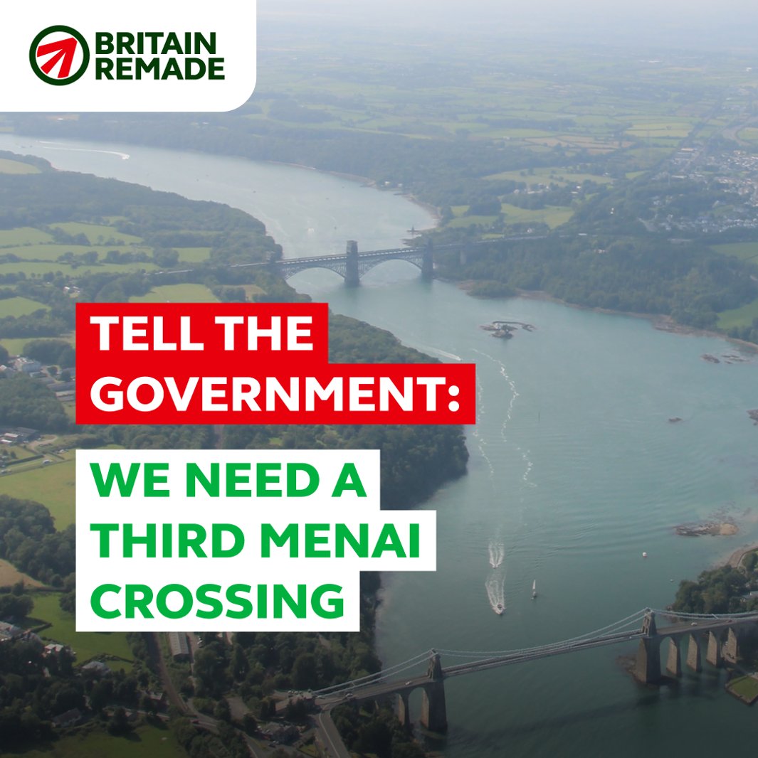 North-West Wales needs a third Menai crossing now! Let's push for progress together. Sign the petition to make it happen. #MenaiCrossing #Wales share.britainremade.co.uk/s/cvAK95ZJWMbj…