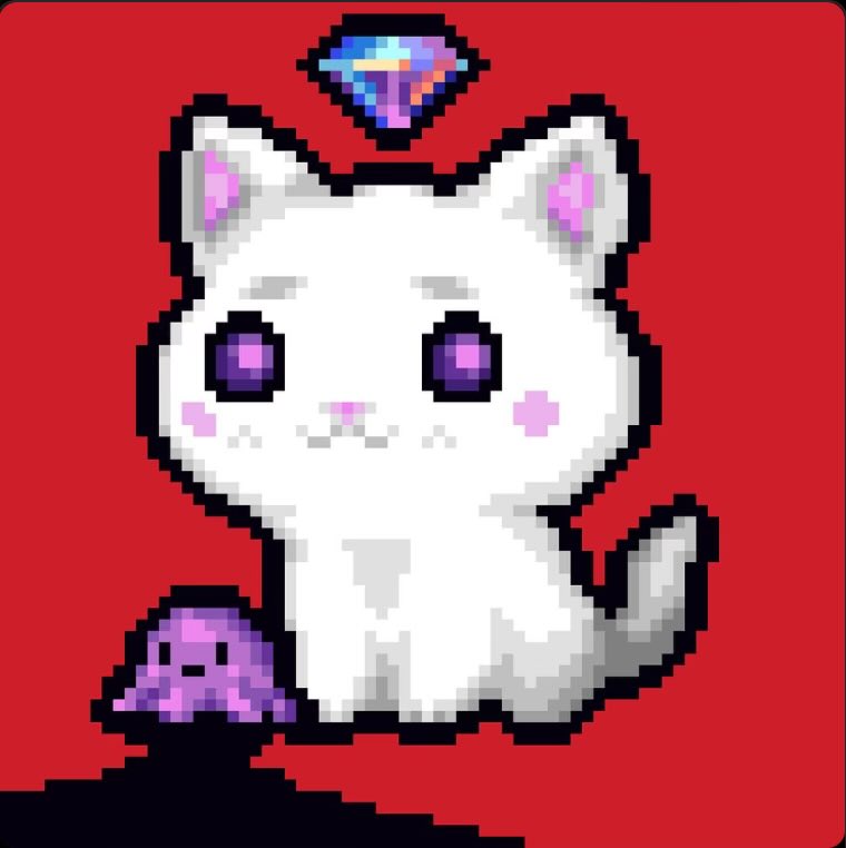 NucleusCouncil's tweet photo. In pixel art solidarity, we minted a Kitty in Paradise on @StargazeZone.
These are made by @YumiArtsNFT, the same artist that made @PixelSquids.
Which makes sense why this little cat has a squid pet π https://t.co/m64ZTsYS6A