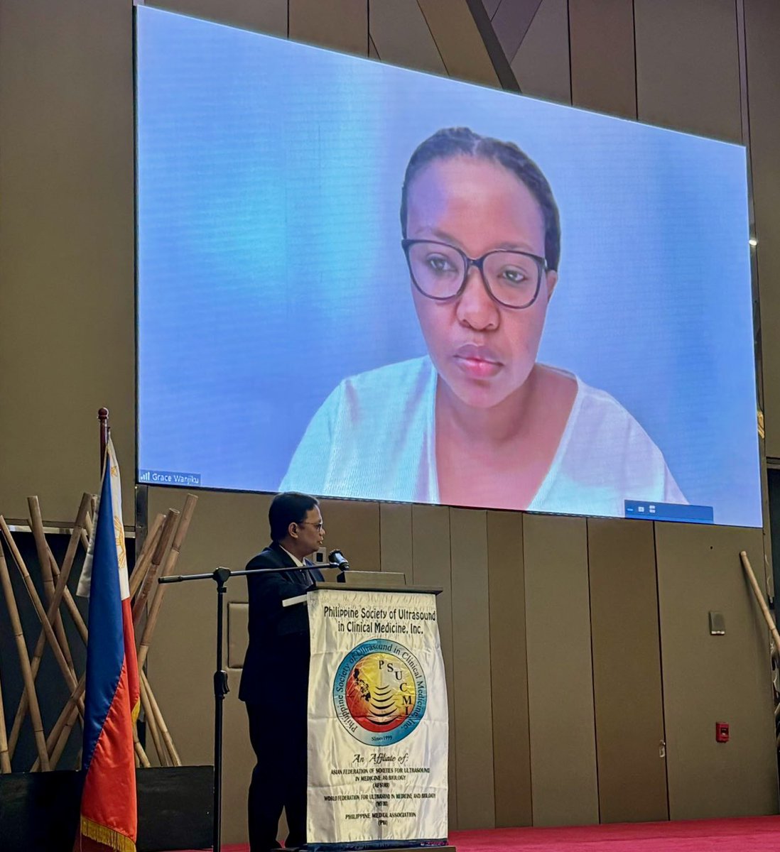 docjon75's tweet photo. Truly an extraordinary privilege to moderate for @gw_wanjiku on her talk on Utility of POCUS in Resource Limited Settings. Equal parts informative and inspiring! Thank you for gracing our convention. https://t.co/ztxufuljlw