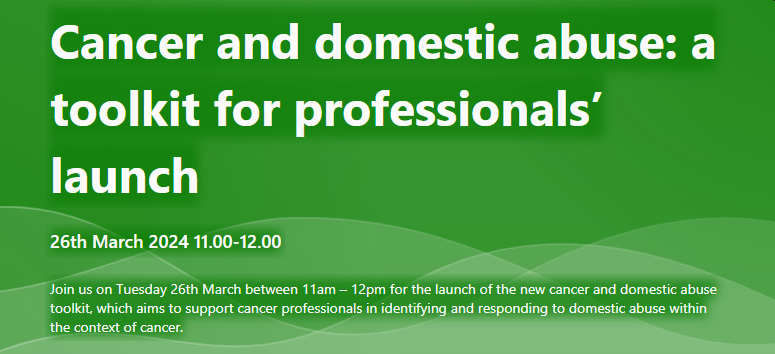 capcbristol's tweet photo. Launch of #Cancer and #DomesticAbuse Toolkit

26 March 11am-12pm, online

Aim: to support cancer professionals to identify &amp; respond to domestic abuse.

Funded by @MacmillanCancer

Developed by Dr Sandi Dheensa in partnership w/ @STagainstDA_

Register: https://t.co/unZ4pwkVEu https://t.co/4QjUZR9pQw