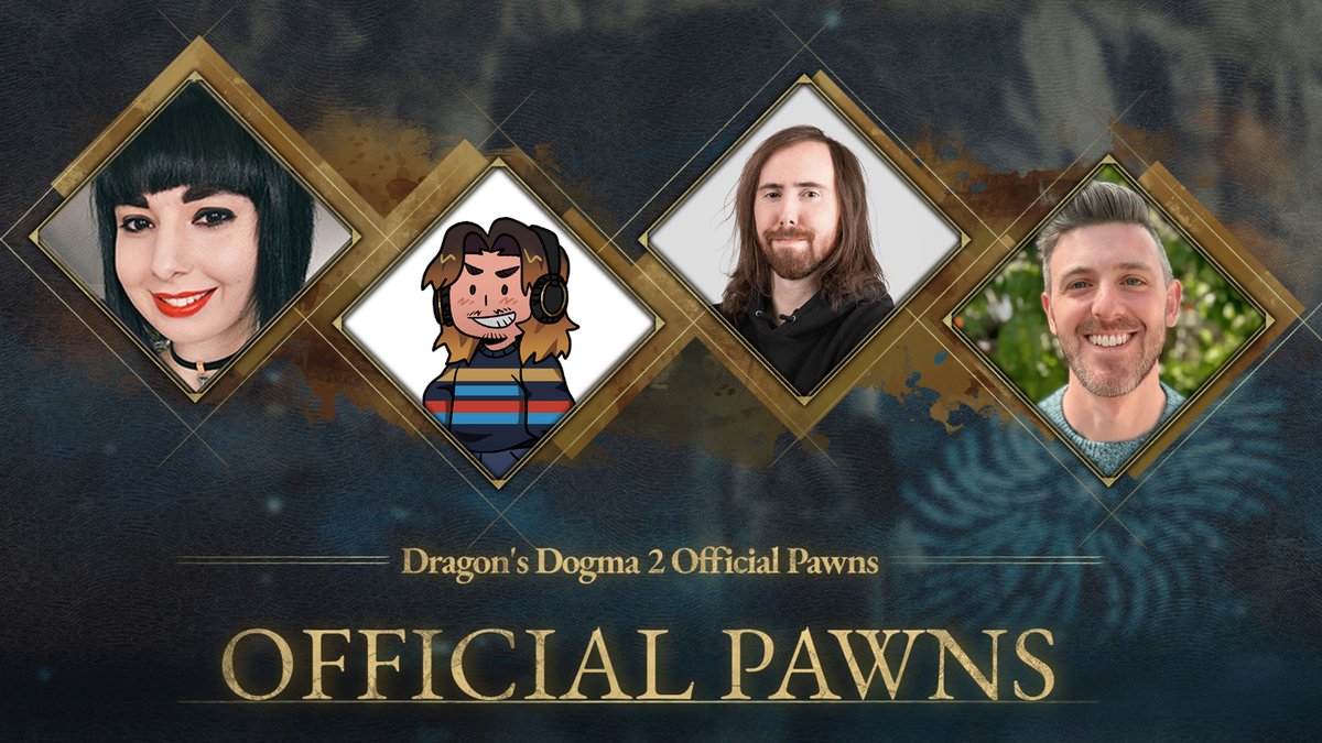 DragonsDogma's tweet photo. Introducing the second round of #DragonsDogma2 Official Pawns! Now joining the fray...

@TheSphereHunter
@Asmongold
@WoolieWoolz 
@SuperRADLemon 
@anniefuchsia
@Arekkz 
@Ashewyn 
@kitosan
@Frederic_Molas 
+ more!

👉 https://t.co/594T5R9u8a

#DD2 https://t.co/jlb7uTdwDW