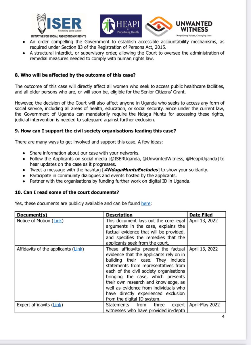 Rethink Aadhaar (@no2uid) on Twitter photo Today the High Court of Uganda will rule on a challenge to their national digital ID programme Ndaga Muntu which sounds eerily like #Aadhaar. Solidarity with those fighting discriminatory tech āš¾ <a href="/ISERUganda/">ISER Uganda</a> <a href="/HeapiUganda/">Health Equity and Policy Initiative (HEAPI)</a> <a href="/UnwantedWitness/">Unwanted Witness</a> Read more iser-uganda.org/wp-content/upl⦠Today the High Court of Uganda will rule on a challenge to their national digital ID programme Ndaga Muntu which sounds eerily like #Aadhaar. Solidarity with those fighting discriminatory tech āš¾ <a href="/ISERUganda/">ISER Uganda</a> <a href="/HeapiUganda/">Health Equity and Policy Initiative (HEAPI)</a> <a href="/UnwantedWitness/">Unwanted Witness</a> Read more iser-uganda.org/wp-content/uplā¦