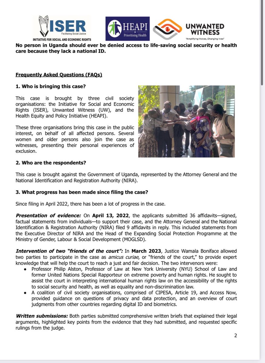 no2uid's tweet photo. Today the High Court of Uganda will rule on a challenge to their national digital ID programme Ndaga Muntu which sounds eerily like #Aadhaar. Solidarity with those fighting discriminatory tech ✊🏾 @ISERUganda @HeapiUganda @UnwantedWitness Read more https://t.co/sefSnXHvoo https://t.co/FZi6sfgtKL