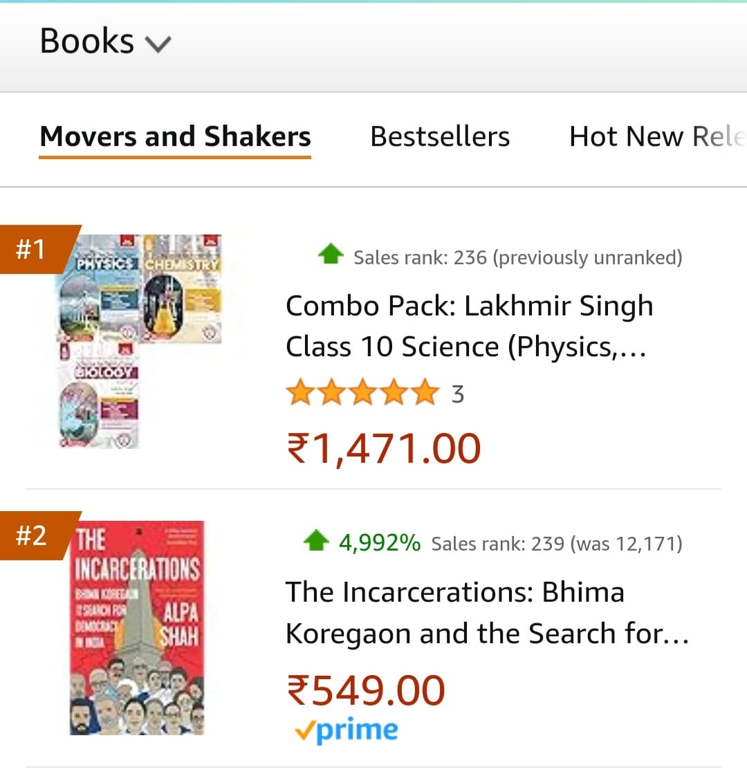 HarperCollinsIN's tweet image. .@alpashah001’s urgent new book uncovering #TheIncarcerations of the #BK16 is now an @amazonin bestseller in the #MoversAndShakers category! Have you ordered your copy yet?

amzn.eu/d/e3oPTIN