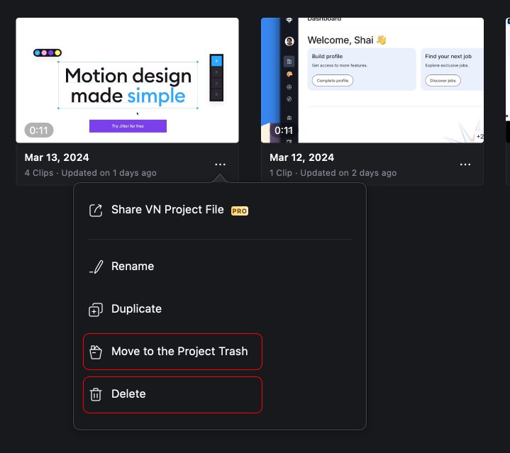 shaihq_'s tweet image. Having both &quot;Delete&quot; and &quot;Move to the Project Trash&quot; - might cause confusion, as it&apos;s not immediately clear how they differ. 

Typically, moving an item to trash implies - you can recover it later, while deleting can be permanent.

Why not: &quot;Delete permanently&quot;?

App - VN editor