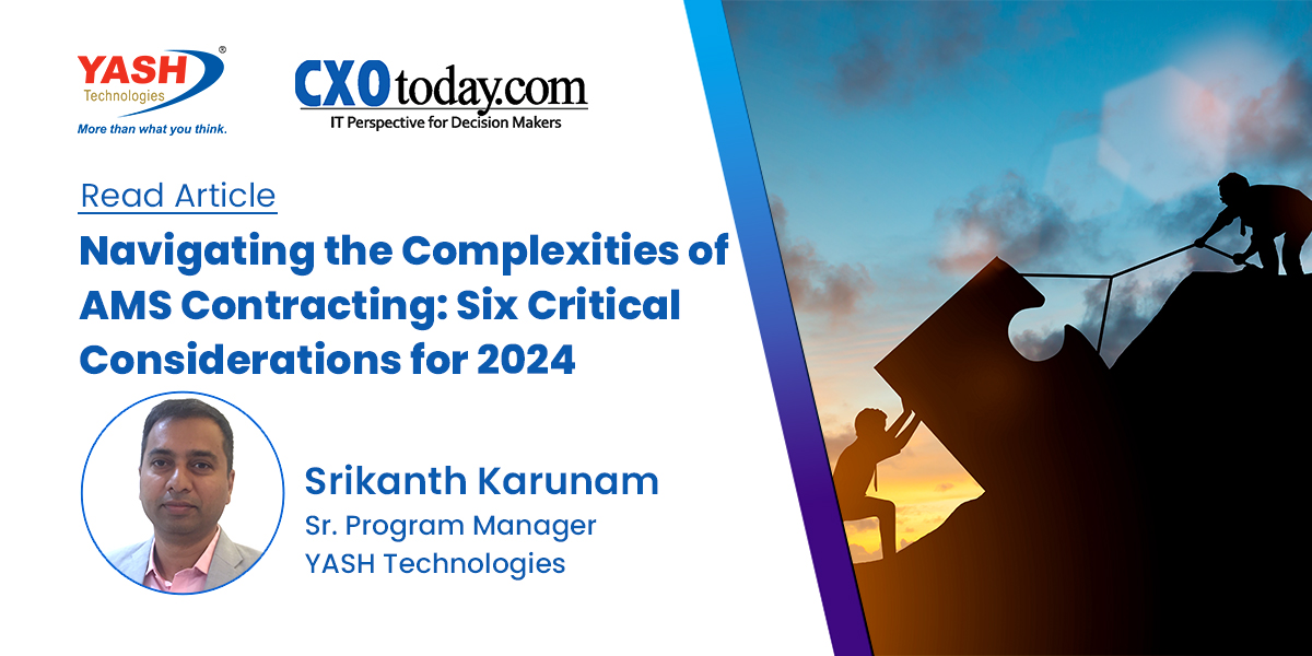 YASH_Tech's tweet image. Looking to streamline your AMS contracting process? Our latest article offers essential tips to enhance engagement, negotiation timelines, and risk management. Check it out: hubs.la/Q02pq-Lv0

#PressRelease #AMS #ApplicationManagementSystem @karunamsrikanth