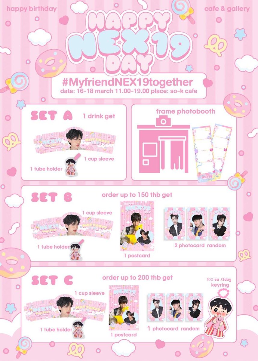 ˚ ༘♡ ⋆｡ 𝐇𝐚𝐩𝐩𝐲 𝐍𝐄𝐗𝟏𝟗 𝐝𝐚𝐲 ༘♡ ⋆｡˚
By. Tw:<a href="/Mimibunnxy/">เบ๊บ🐰ྀི</a>

🗓️  16-18 March 2024
📍 <a href="/so_kcafe/">SO-K Cafe</a> 
⏰️ 11 am - 7 pm
🚈:  MRT  Hua Lamphong  Exit1

#MyfriendNEX19together #NEXnattakit  #BUSbecauseofyouishine   #happyNEX19day <a href="/NxNattakit/">ネックス</a>