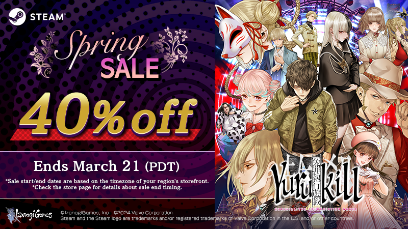 yurukill's tweet photo. #SteamSpringSale 2024 now underway!
Grab #Yurukill: The Calumniation Games at a 40% discount on Steam!
https://t.co/ihlCJwd4bD
Still on the fence? Try the demo (with transferrable save data)! https://t.co/KVZhWVpPHa