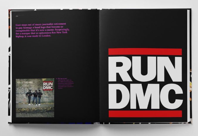 Ogazi's tweet photo. I’ve contributed an essay on the inestimable Run DMC for a forthcoming book.

‘Logo Rhythm’ is a lavish, coffee table tome celebrating the overlooked art of band logos to be published by @circa press later this year. Kickstarter: https://t.co/EKS2dZE35z

#RUNDMC
#JMJ4EVER
#DJRUN https://t.co/ckVq8CBMzk