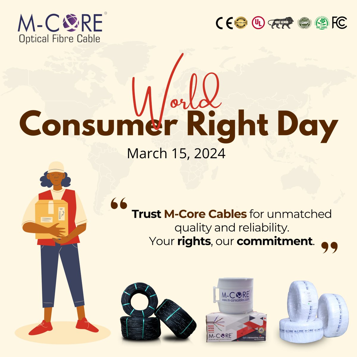mcorecables's tweet photo. This #𝗪𝗼𝗿𝗹𝗱𝗖𝗼𝗻𝘀𝘂𝗺𝗲𝗿𝗥𝗶𝗴𝗵𝘁𝘀𝗗𝗮𝘆, M-Core Cables stands in solidarity with #consumers everywhere. We're more than just a leading cable #manufacturer; we're a partner in your right to high-quality, reliable, and #innovative solutions that #power your #world. https://t.co/fW4YglTuzB