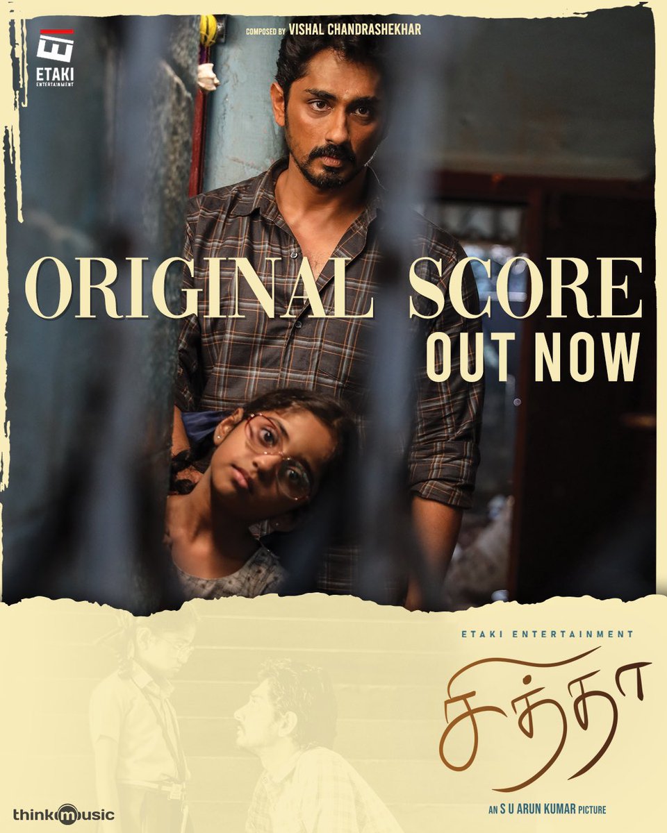 It’s all yours now! ♥️
The captivating original score of #Chithha is now streaming on #Youtube 
🔗 youtu.be/JCsLTwsR-70

A <a href="/Composer_Vishal/">Vishal Chandrashekhar</a> Score 
#Siddharth #NimishaSajayan  #SUArunKumar <a href="/Etaki_Official/">Etaki Entertainment</a>