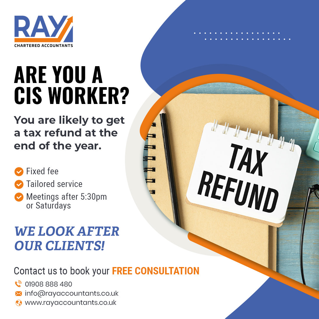rayaccountants's tweet photo. Don’t miss out on maximising your tax refunds this year. Let’s navigate the complexities together and ensure you keep more of your hard-earned money. #TaxReturns #Refunds #SelfEmployed #constructionworkers #goodmorning https://t.co/MD3XAw04Bh