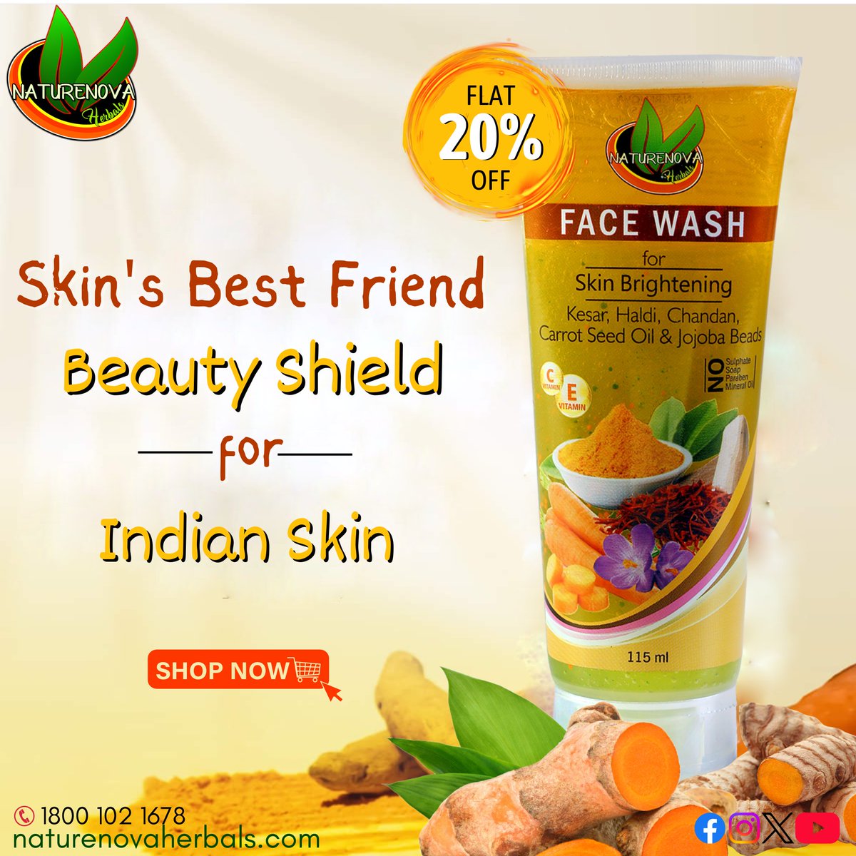 NaturenovaH's tweet photo. β¨ Say goodbye to dullness and hello to glowing skin! π Our gentle cleanser, enriched with turmeric, sandalwood, & saffron, reveals your natural radiance. β¨
Soap-free & gentle
Brightens & evens skin tone
Reduces blemishes & signs of aging
#naturenova #ElectoralBondScam https://t.co/ylzv8PlgVd